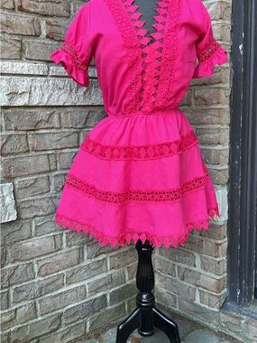 Peixoto Ora Embroidered Lace - Mini Dress - Size Medium